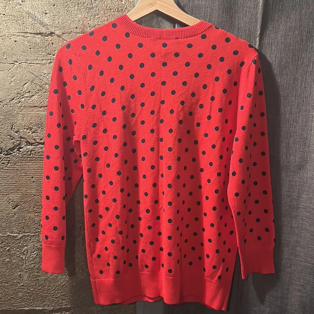 Women’s Medium Ellen Tracy Polka Dot Cardigan *New w/ Tag” - Picture 7 of 10